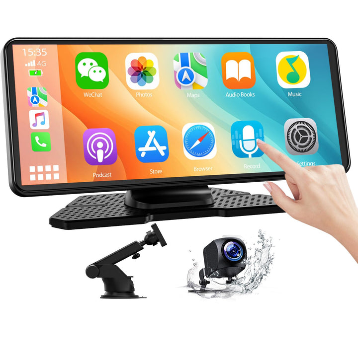 LAMTTO Wireless CarPlay Android Auto Display, 6,86 Zoll Touchscreen Auto Radio Bluetooth mit Hinterk