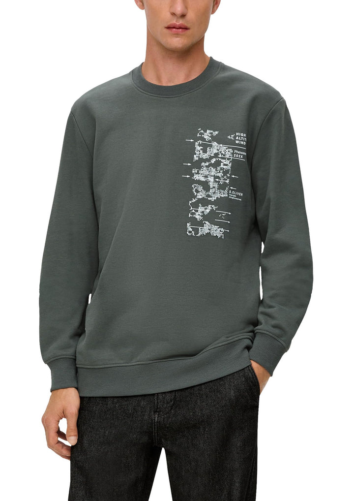s.Oliver Herren Sweatshirt Langarm S Grün, S Grün