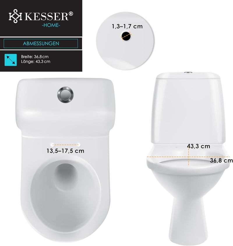 KESSER® WC Sitz mit Absenkautomatik Toilettendeckel Quick-Release-Funktion und Softclose - einfache