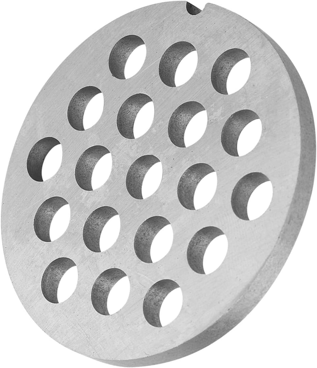 Kohlenstoffstahl Fleischwolfplatte Nr. 8, 61,5 x 61,5 x 5 mm, 8 mm Lochdurchmesser, Silber, Spülmasc