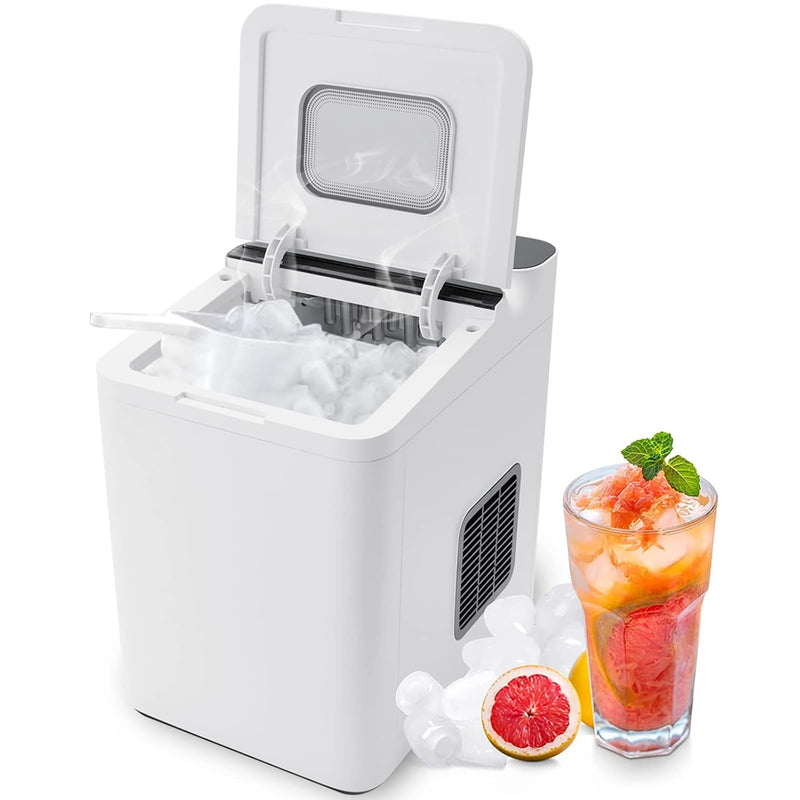 GOPLUS Elektrischer Eiswürfelzubereiter, Ice Maker 12-15kg/24H, Tragbare Eismaschine mit Selbstreini