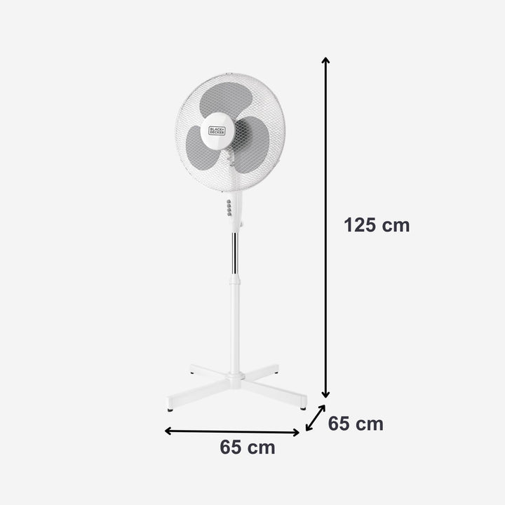 Black+Decker BXEFP40E Standventilator BXPF40E, 40, Kunststoff Weiss [Energieklasse A]