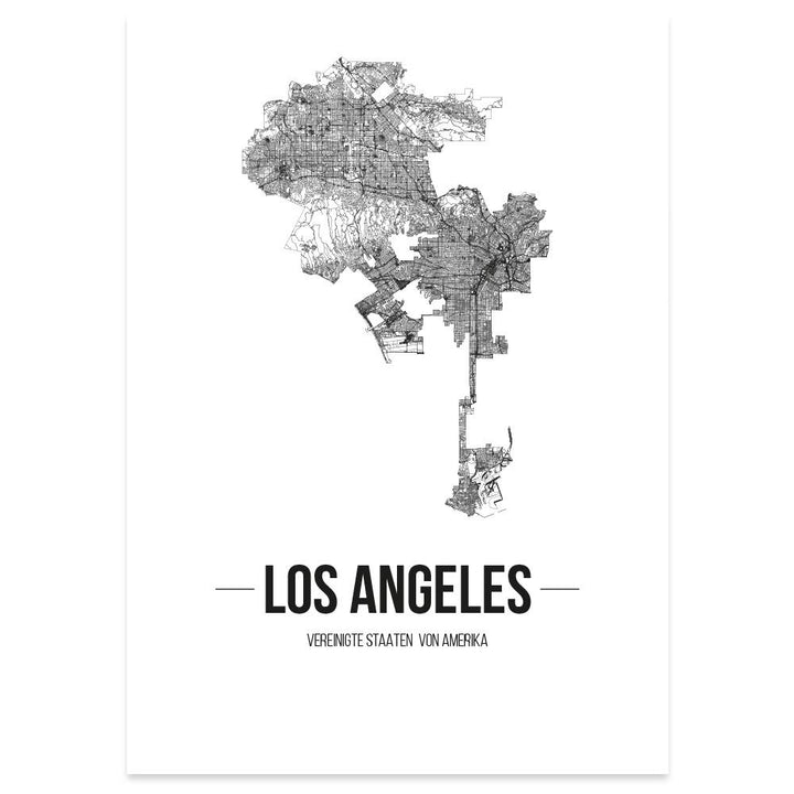 JUNIWORDS Stadtposter, Los Angeles, Wähle eine Grösse, 40 x 60 cm, Poster, Schrift B, Weiss 40 x 60