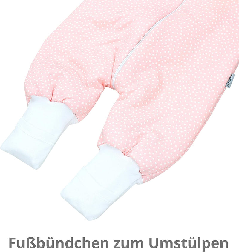 TupTam Baby Schlafsack mit Füssen Ganzjahresschlafsack OEKO-TEX zertifizierte Materialien 2,5 TOG 68