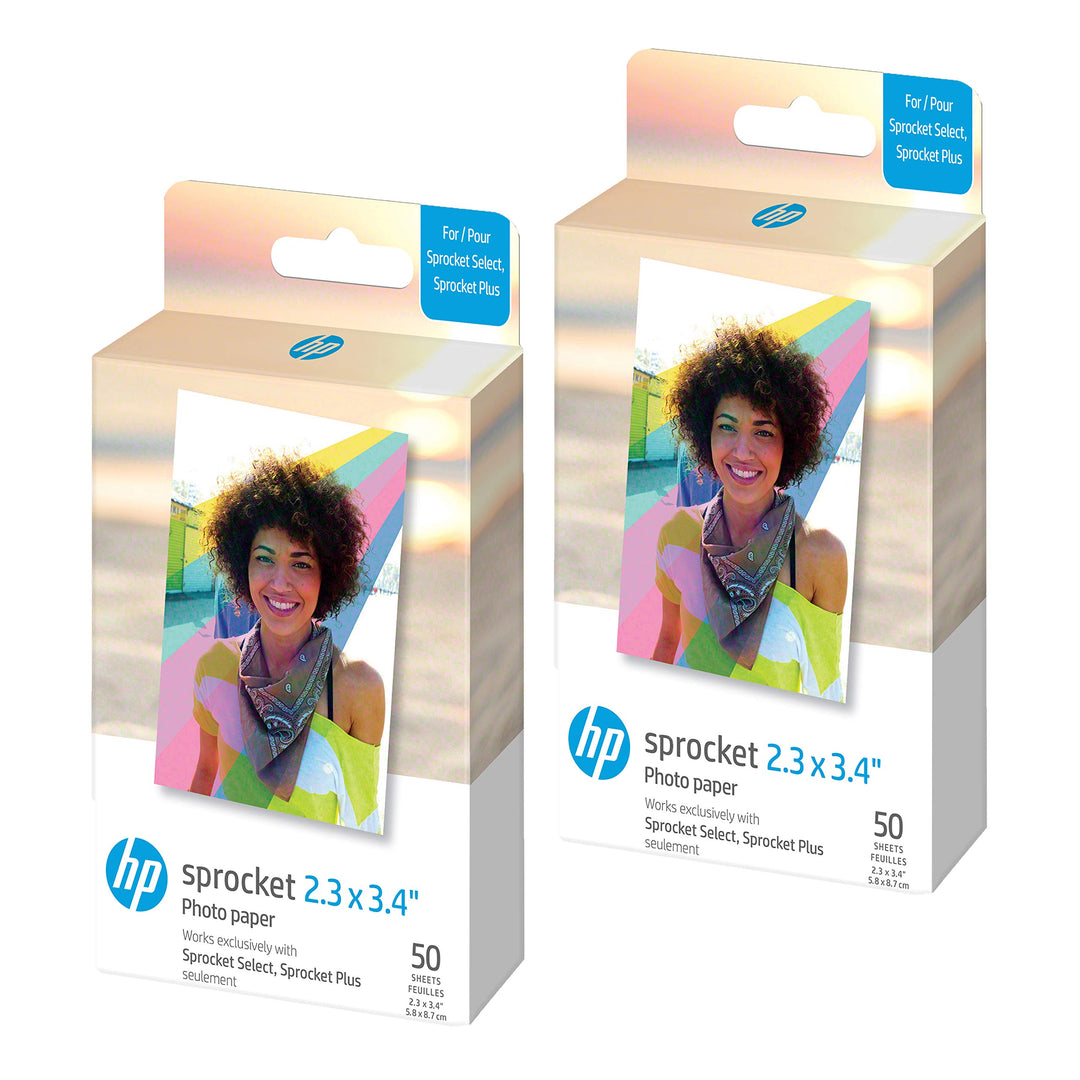 HP Sprocket 2,3 x 3,4 Premium Instant Zink Sticky Back Fotopapier (100 Blatt) kompatibel mit HP Spro