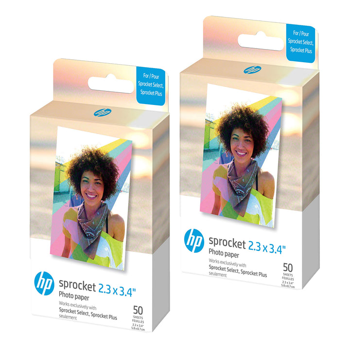 HP Sprocket 2,3 x 3,4 Premium Instant Zink Sticky Back Fotopapier (100 Blatt) kompatibel mit HP Spro