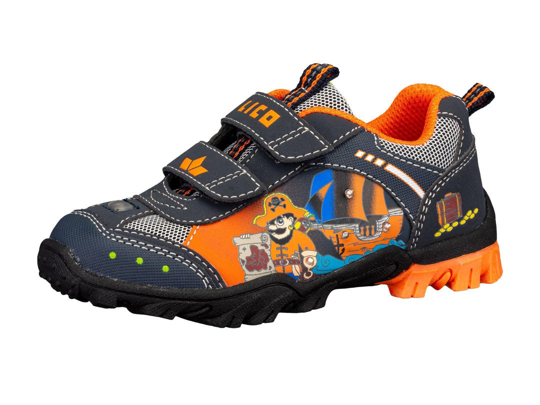 Lico Jungen Pirate V Blinky Sneaker 22 EU Marine Orange, 22 EU Marine Orange
