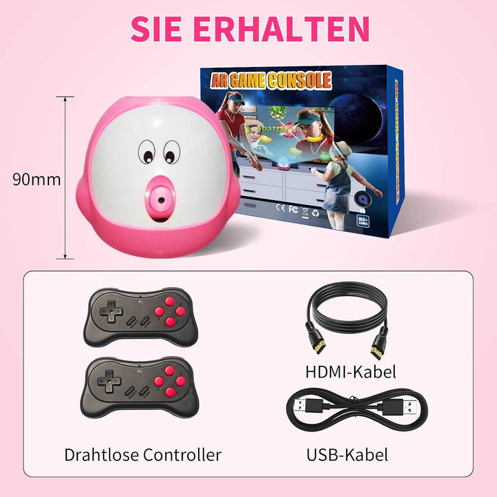 AR-Bewegungssteuerungs-TV-Spielkonsole, über 100 vorinstallierte Videospiele, HDMI Plug &amp; Play, 2 ka