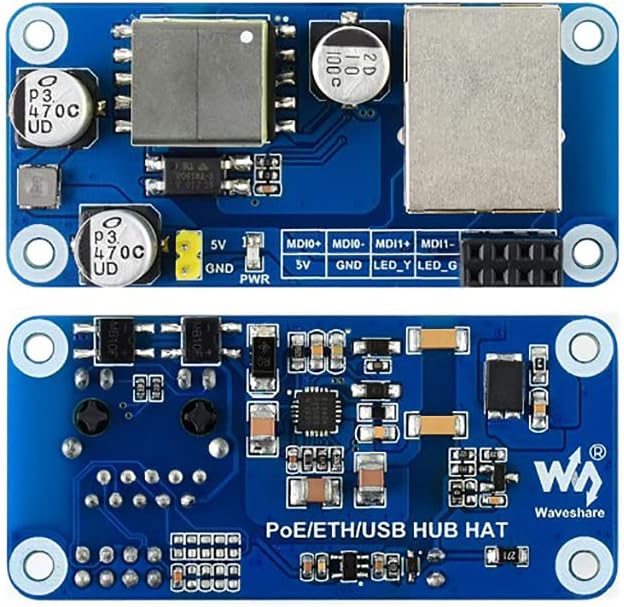 PoE Ethernet/USB HUB HAT for Raspberry Pi Zero/Zero W/Zero WH, 3X USB 2.0 Ports, 10M / 100M RJ45 Por