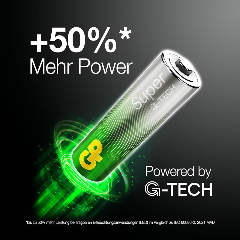 GP Batterien AA (Mignon, LR6) 1.5V, 80 Stück Grosspackung, Super Alkaline Longlife Technologie (8X 1