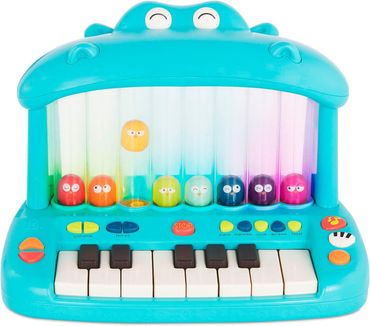Land of B. Hippo Spielzeug Keyboard mit Lichtern und Liedern, Piano, Musikspielzeug, Musikinstrument