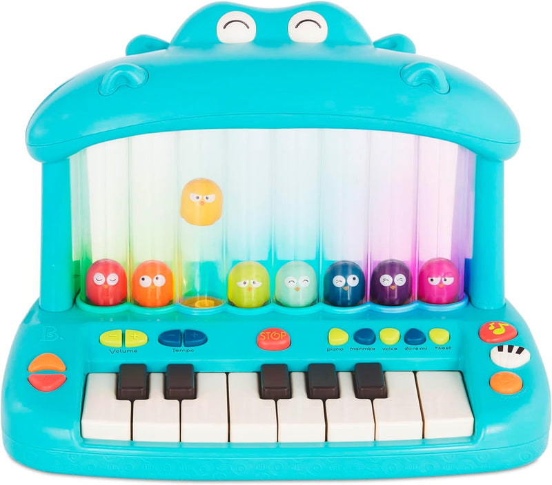 Land of B. Hippo Spielzeug Keyboard mit Lichtern und Liedern, Piano, Musikspielzeug, Musikinstrument
