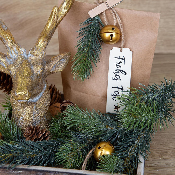 Logbuch-Verlag Grosser Hirsch Kopf mit Geweih Gold edel exklusiv Büste Weihnachten Dekoobjekt zum Hi