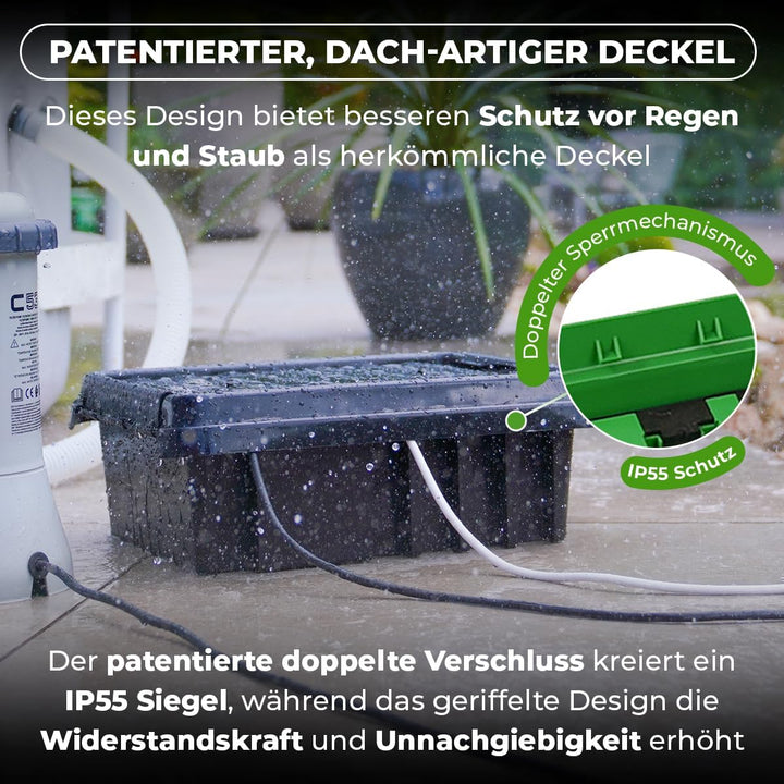 DRiBOX Gross IP55 Wetterfester Anschlusskasten für den Aussenbereich Stromkabelgehäuse für Weihnacht