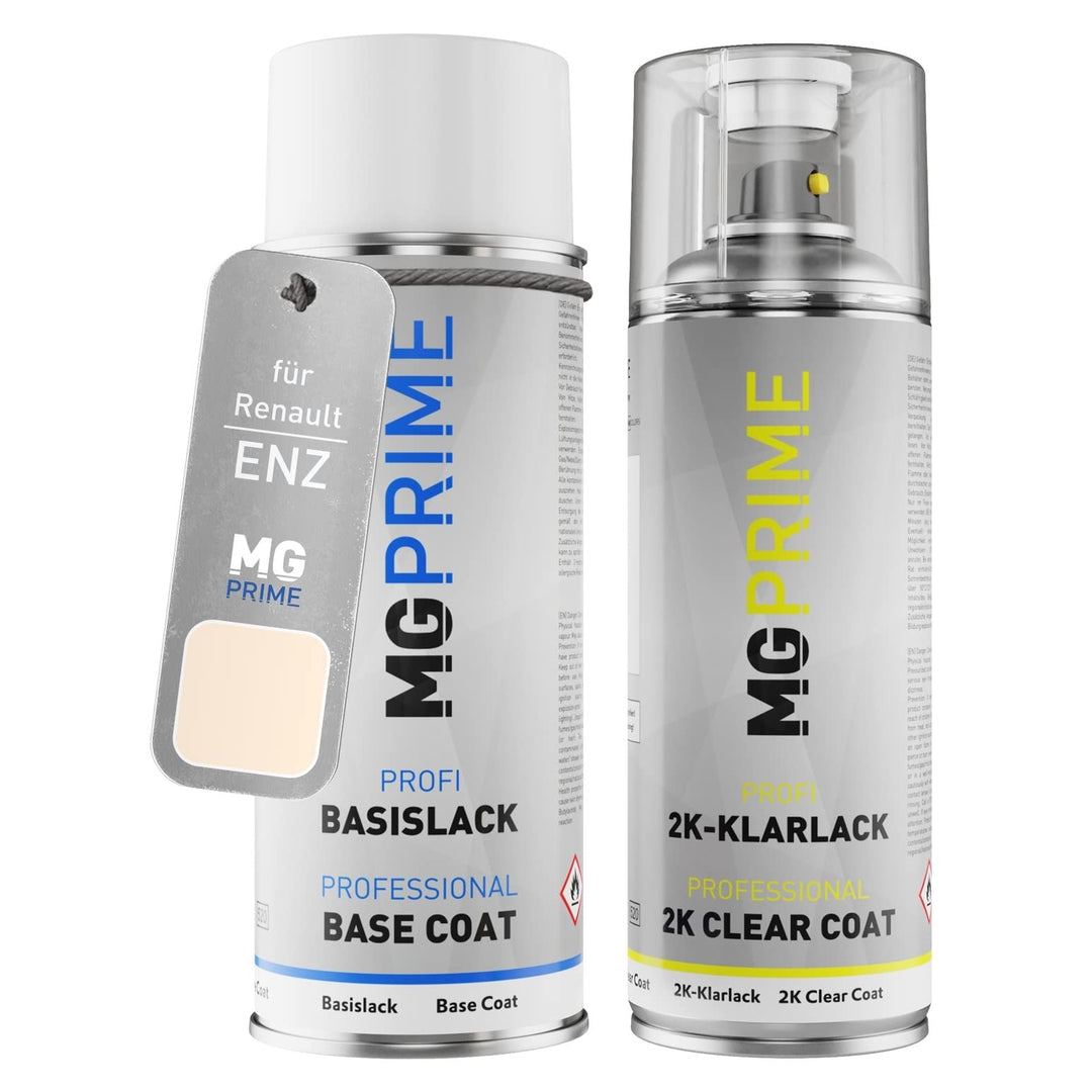 MG PRIME Autolack 2K Spraydosen Set für Renault ENZ Orange Arizona Mica/Captur Orange Basislack 2 Ko