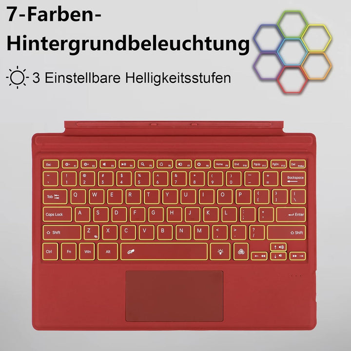 Bluetooth-Tastatur für Microsoft Surface Pro Copilot+ PC (11. Edition), kompatibel mit Pro 8 Pro 9 P