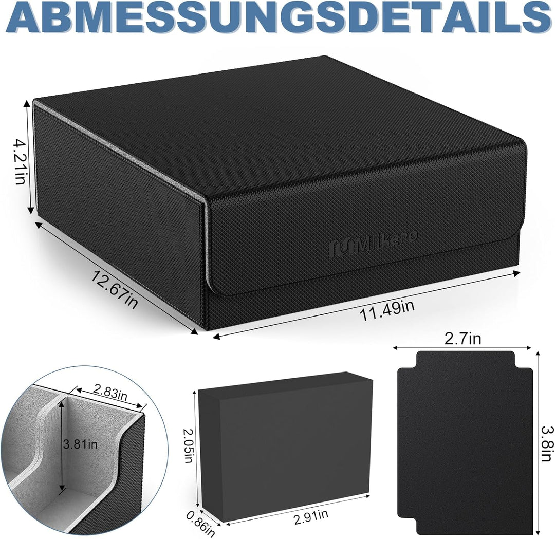 Mlikero Sammelkarten-Aufbewahrungsbox für 2400+ Karten, Magnetische Karten Deck-Box mit 10 Kartentei