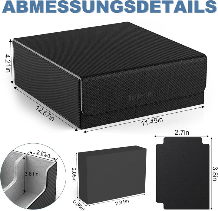 Mlikero Sammelkarten-Aufbewahrungsbox für 2400+ Karten, Magnetische Karten Deck-Box mit 10 Kartentei