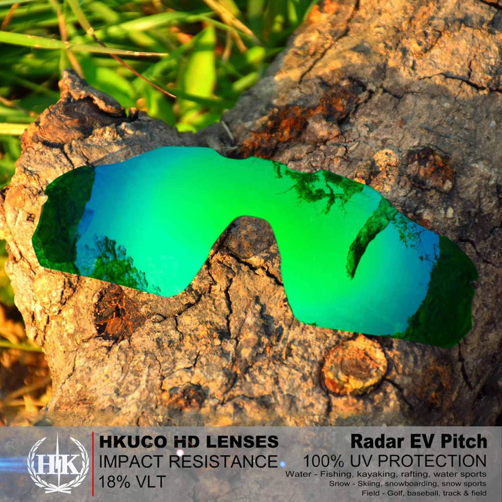 HKUCO verstärken Männer Ersatzgläser für Oakley Radar EV Pitch Rot/Emerald Grün Sunglasses