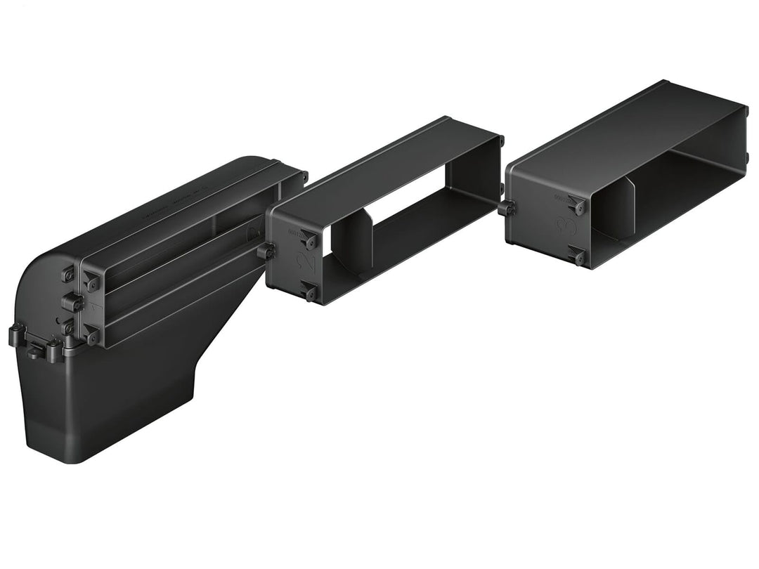 Bosch HEZ381401 Zubehör für Kochfelder mit Dunstabzug, Abluftset, 3-teilig, schwarz, Made in Germany