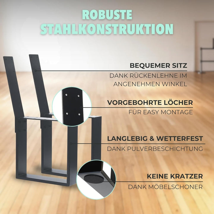 HAGO Bankfuss Anthrazit Bankgestell Bankkufen Bankbeine Parkbank Sitzbank Gartenbank DIY