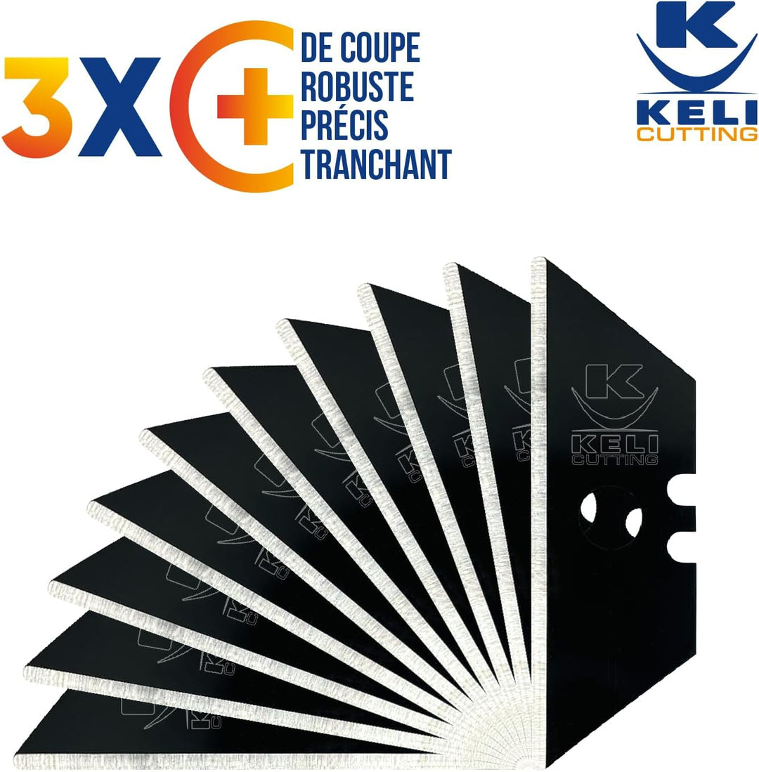 Satz Abbrechklingen BLACK BLADE SK2-3-mal längere Lebensdauer, Lasergravur, Kisten mit 10 Klingen (T