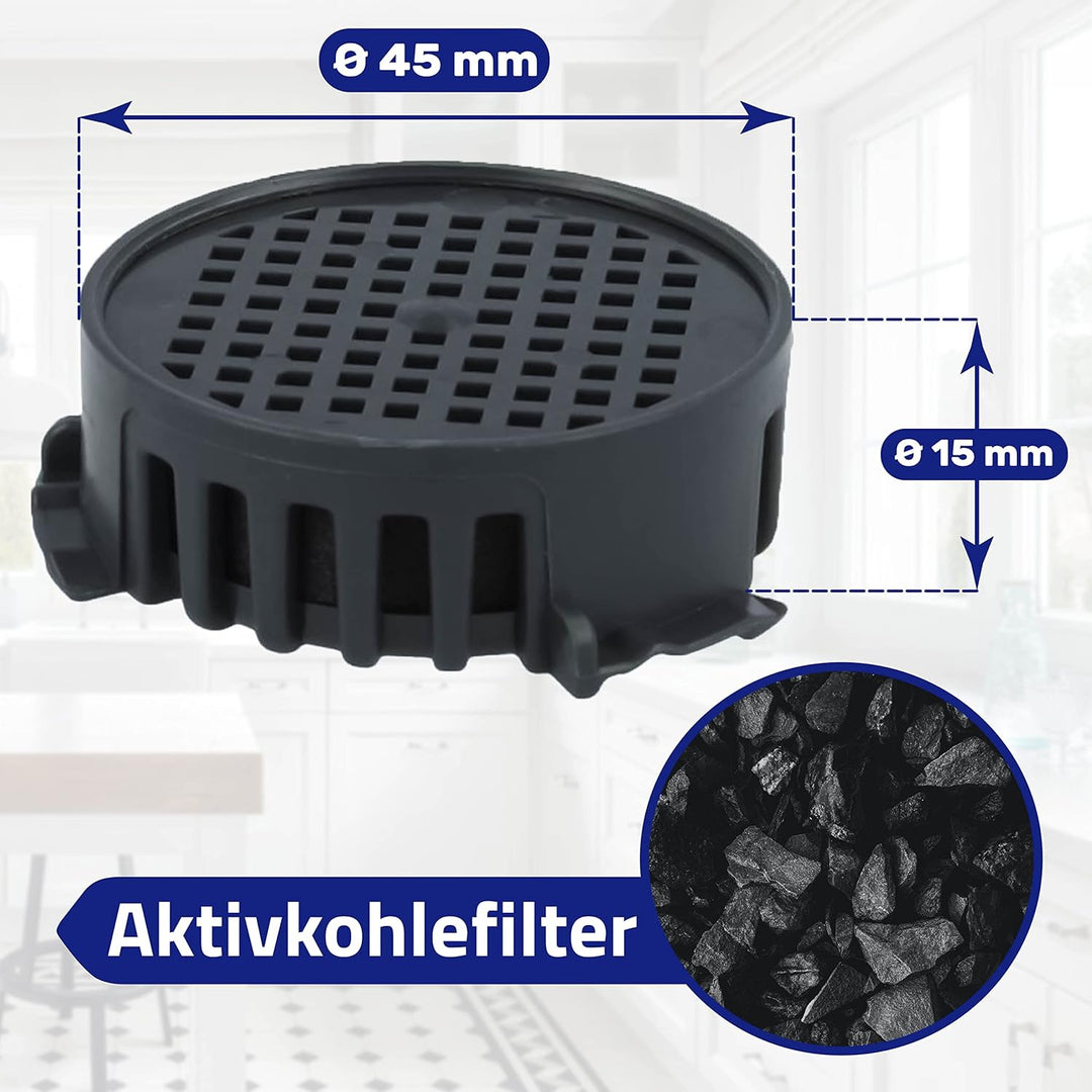 2 Stück Aktivkohlefilter Kühlschrank Ø 45 mm für Miele 10806820 für Liebherr WF091 9096342 909634200
