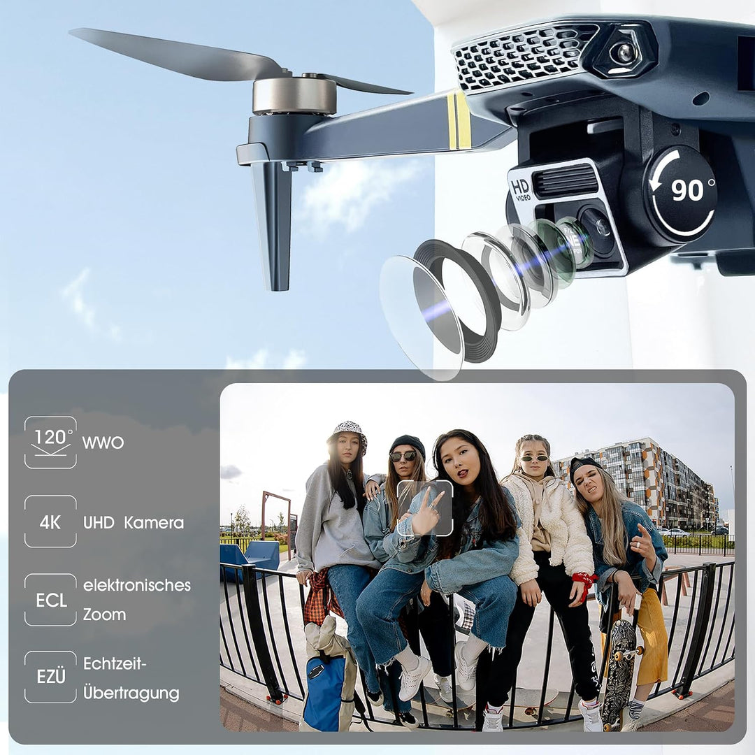 800 Meter Reichweite Drohne mit Kamera 4K – 84 Minuten Flugzeit, WiFi FPV faltbare Quadrocopter, bür
