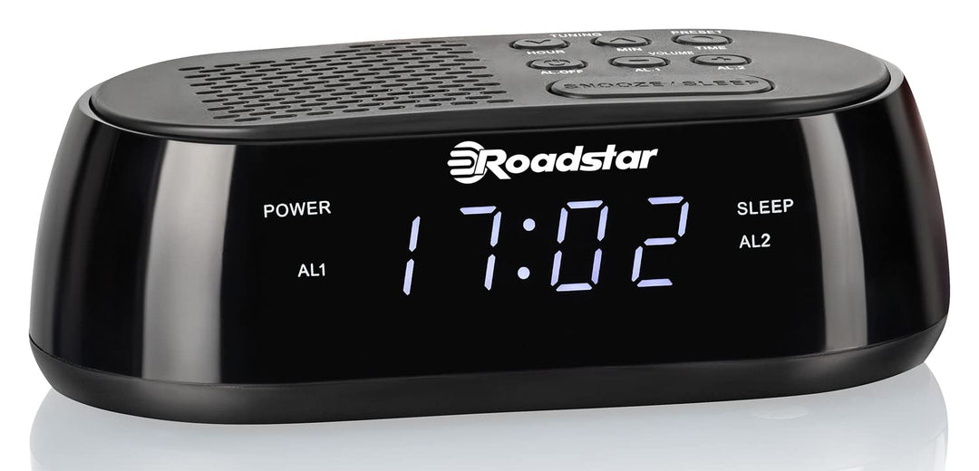 Roadstar CLR-2477 Radiowecker, Digitaler Radio PLL-FM, Zwei Weckzeiten und Schlaf Timer, USB-Anschlu