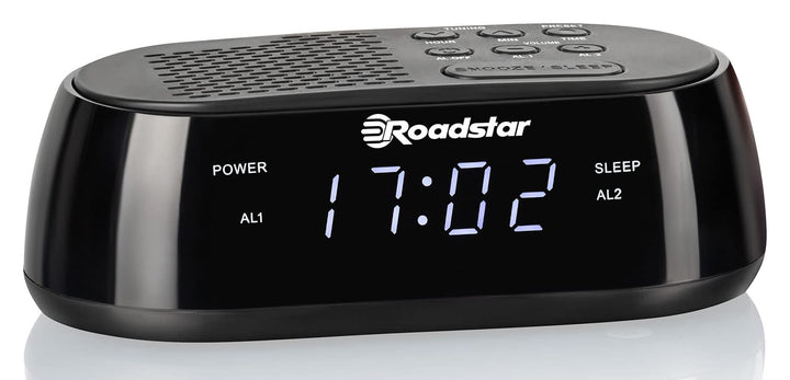 Roadstar CLR-2477 Radiowecker, Digitaler Radio PLL-FM, Zwei Weckzeiten und Schlaf Timer, USB-Anschlu