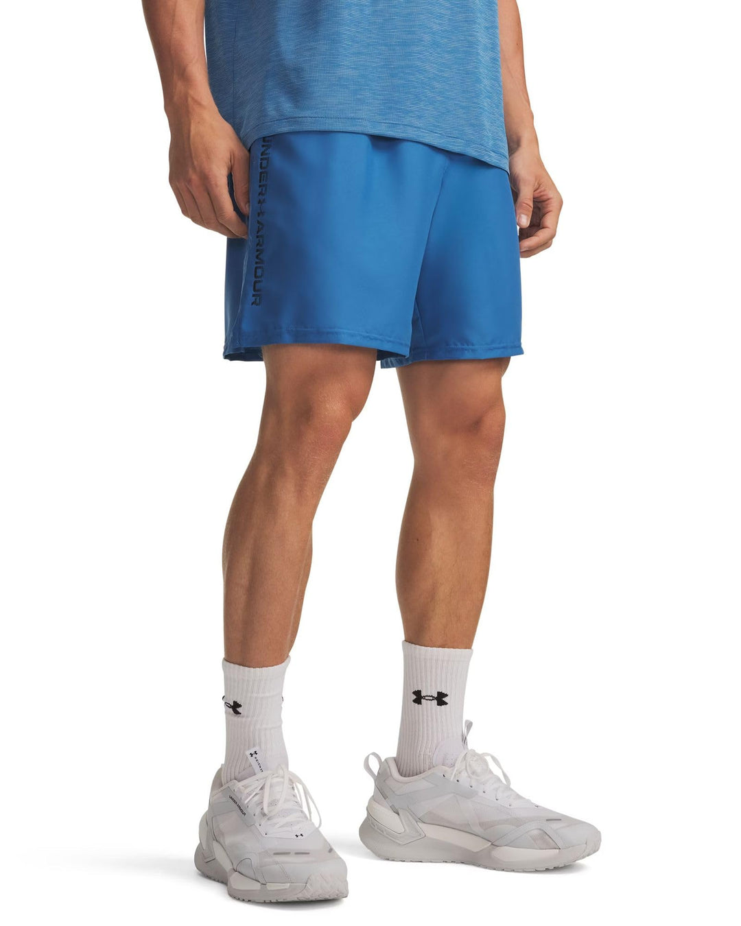 Under Armour Herren Shorts Tech Woven Workdmark Shorts L Blau / Schwarz, L Blau / Schwarz