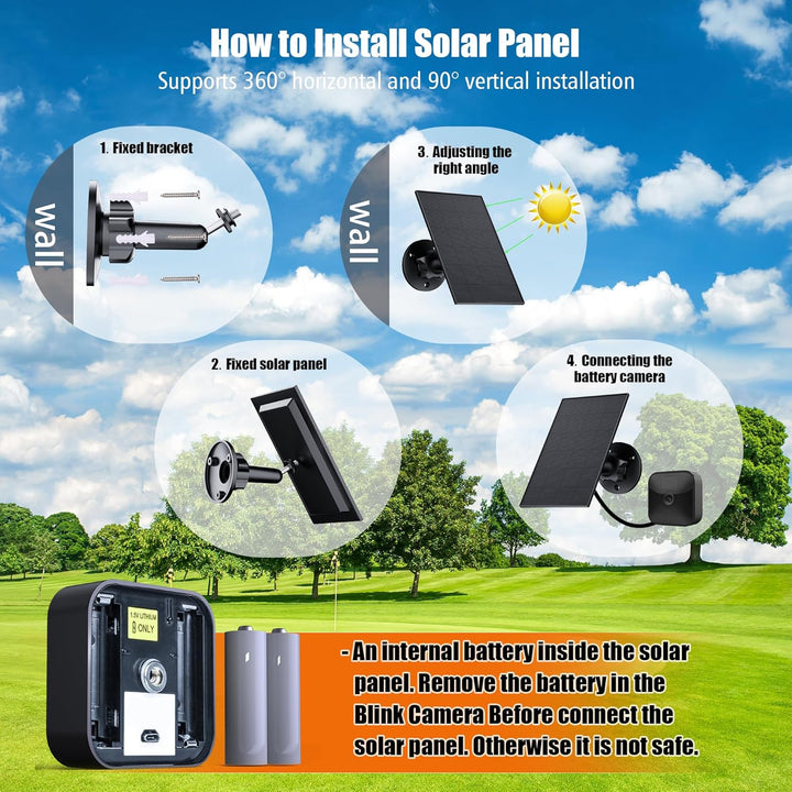 Solarpanel für Blink Kamera Outdoor 4, Blink Kamera Solarpanel Kompatibel mit Blink Outdoor, Blink X