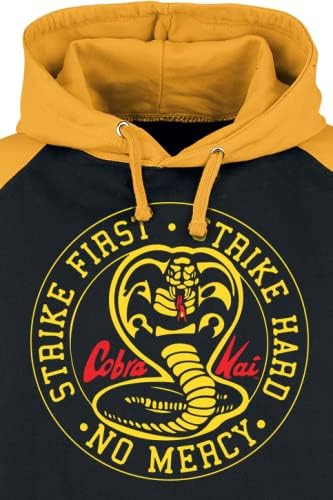 Cobra Kai Strike First Männer Kapuzenpullover schwarz/gelb Fan-Merch, Filme, TV-Serien M