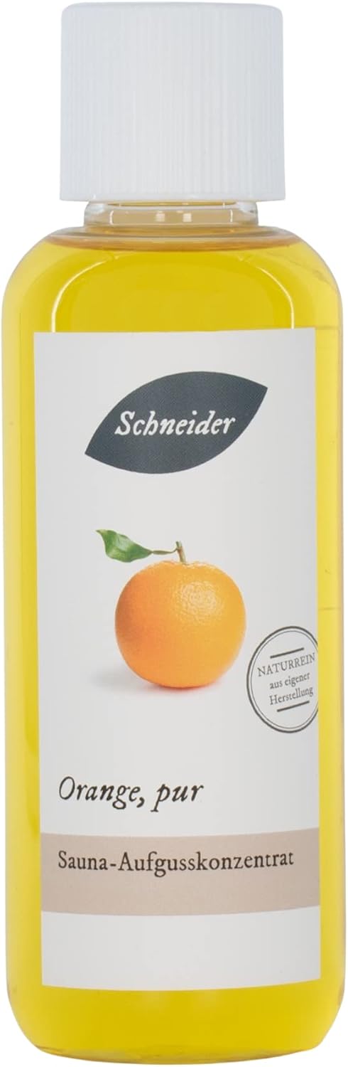 Saunabedarf Schneider - Aufgusskonzentrat Orange Pur - fruchtig-warmer Saunaaufguss - 250ml Inhalt O