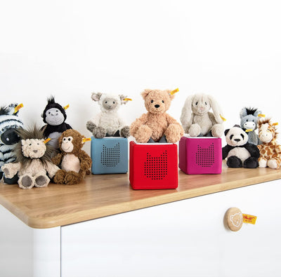 tonies Hörfiguren für Toniebox, Steiff Soft Cuddly Friends mit Hörspiel – Dinkie Esel, Gute Nacht Ge