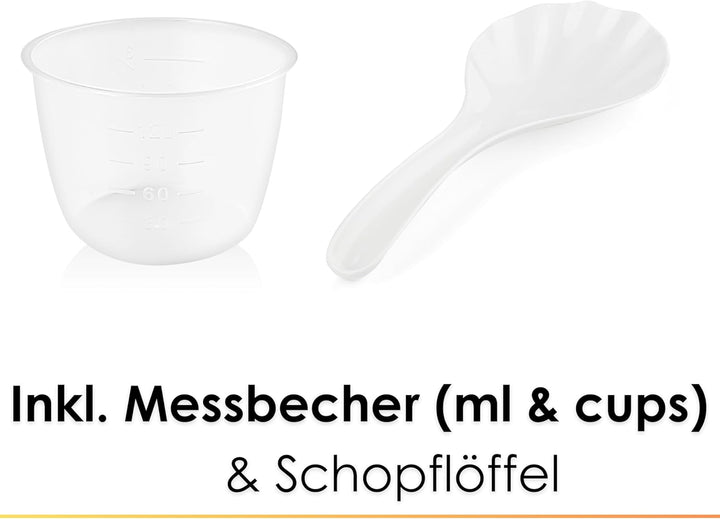 Reiskocher | Multikocher | 1,5 Liter | Dampfkocheinsatz | Reis Kocher | 500 Watt | Aluminium | Autom