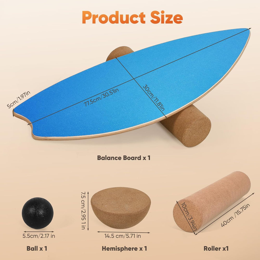 Balance Board für Erwachsene - Gleichgewichtstraining & Core Training für Heimtraining, Holz Wobble