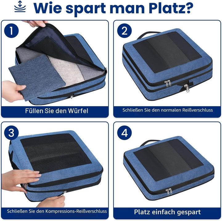 Kompressions-Packwürfel, Verbessertes Netzfenster, Sichtbar und Tragbar, Erweiterbare Reisegepäck-Or