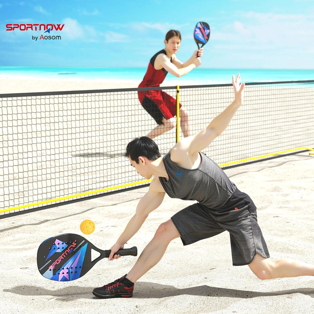 SPORTNOW Pickleball Paddles Set Schläger Set mit 2 Schlägern, Kohlefaser Oberfläche rutschfest Griff