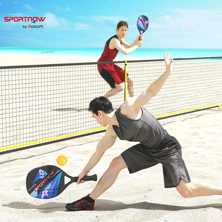 SPORTNOW Pickleball Paddles Set Schläger Set mit 2 Schlägern, Kohlefaser Oberfläche rutschfest Griff