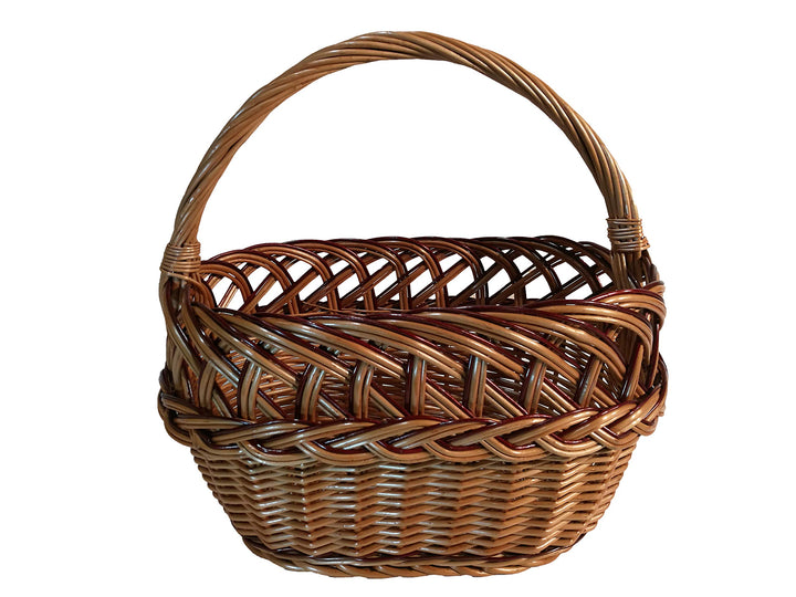 Pilzkorb Einkaufskorb Weidenkorb geflochten Oval mit Henkel L: 39 cm x B: 22 cm
