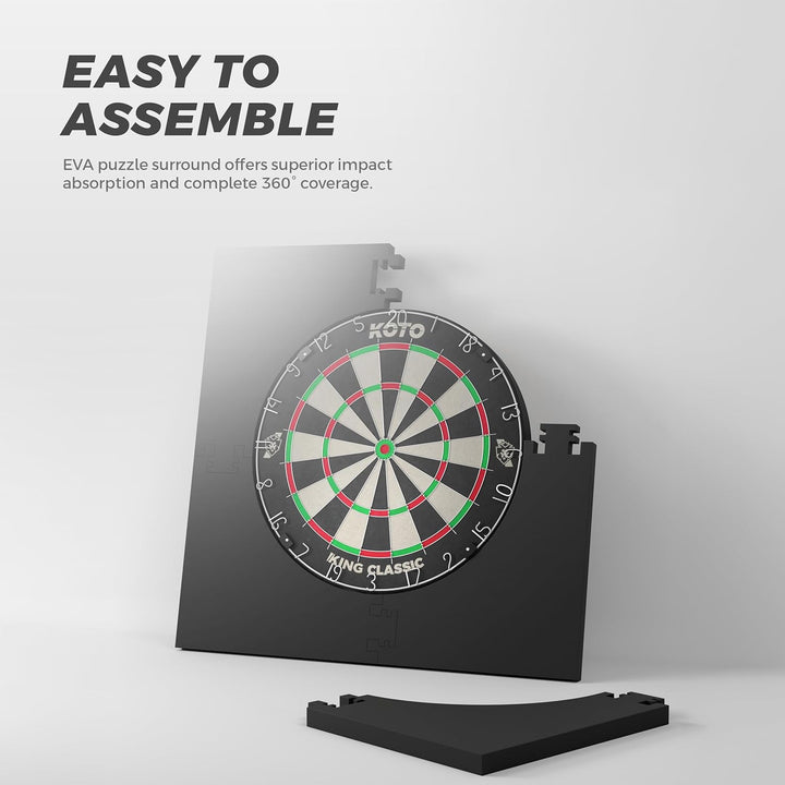KOTO - 4pcs. Dart Surround, langlebige Dart wandschutz, verhindert Schäden, Eva 4PCS Quadrat Schwarz