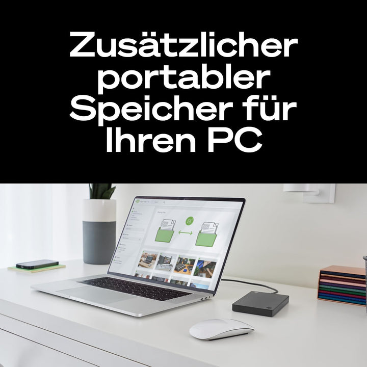 Seagate Expansion 2TB tragbare externe Festplatte, 2.5 Zoll, USB 3.0, inkl. 2 Jahre Datenrettungsdie