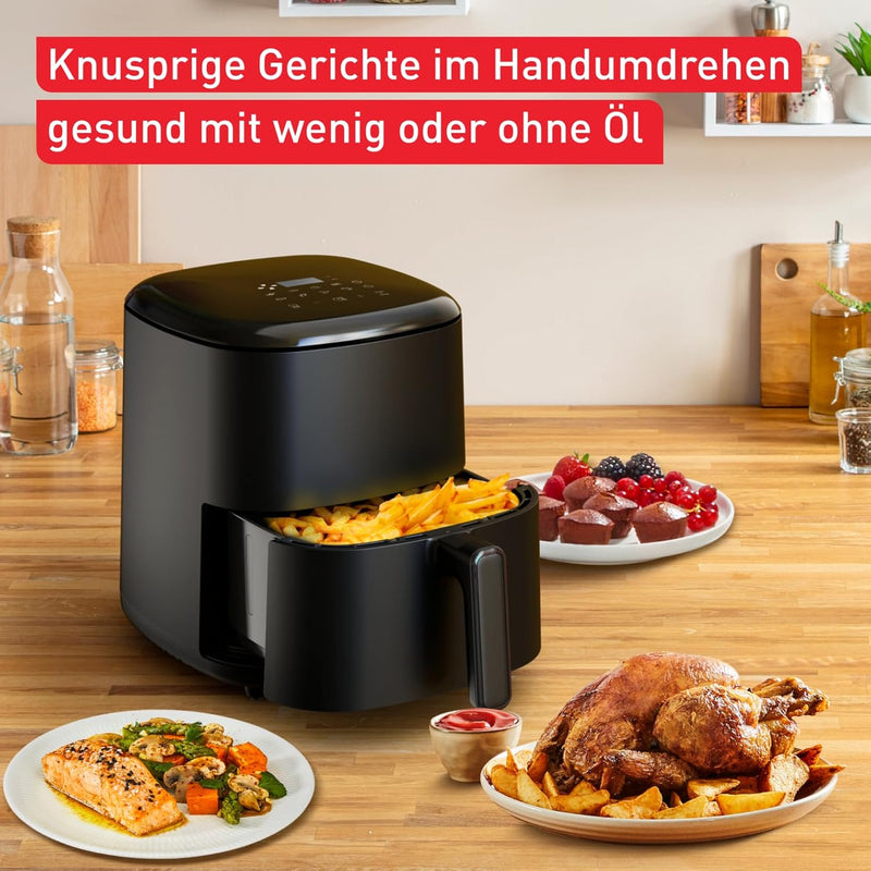 Tefal EY2458 Easy Fry Max Heissluftfritteuse, 5 L Fassungsvermögen, 10 automatische Garprogramme, si