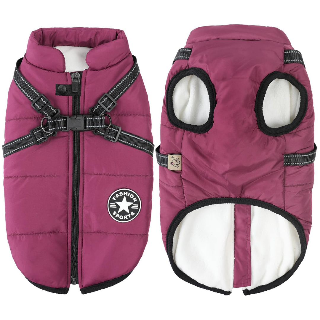 Aiboria Hundejacken für den Hundemantel Winter Winddicht Wasserdicht Skifahren Hundeweste Fleece War