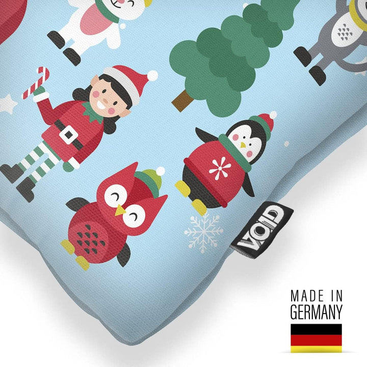VOID Tiere Spielzeug Deko blau Kissenbezug Kissenhülle Sofakissen Kissen Deko Weihnachten Winter Wei