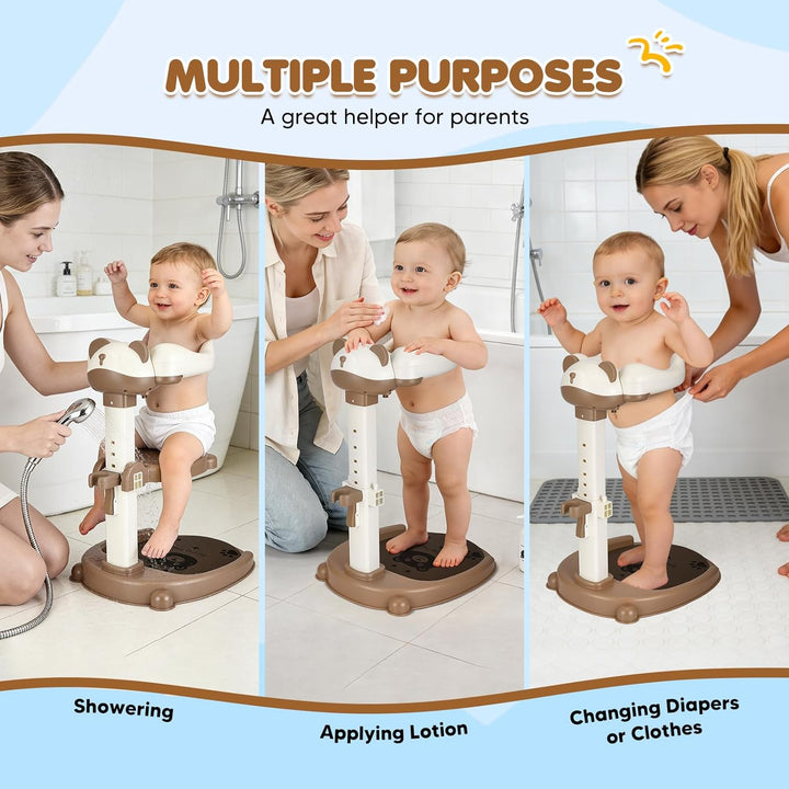 Baby Dusche Ständer Höhenverstellbar, Duschhilfe für Kinder 6-36 Monate | BPA-freier Baby Badestände
