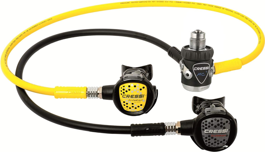 Cressi Start Pro Scuba Set-Din Tauch Diving XL Schwarz, XL Schwarz