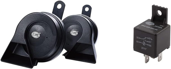 HELLA 3FH 007 728-831 Fanfare & 4RD 933 332-041 Relais, Arbeitsstrom, 12V, mit Halter Bundle mit Rel
