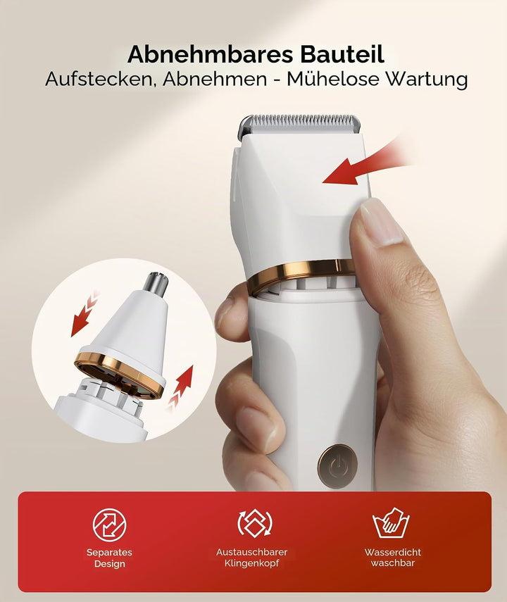 Damenrasierer für Damen, 3-in-1, Bikini-Trimmer IPX7, wasserdicht, Nasentrimmer, wiederaufladbar, Sc